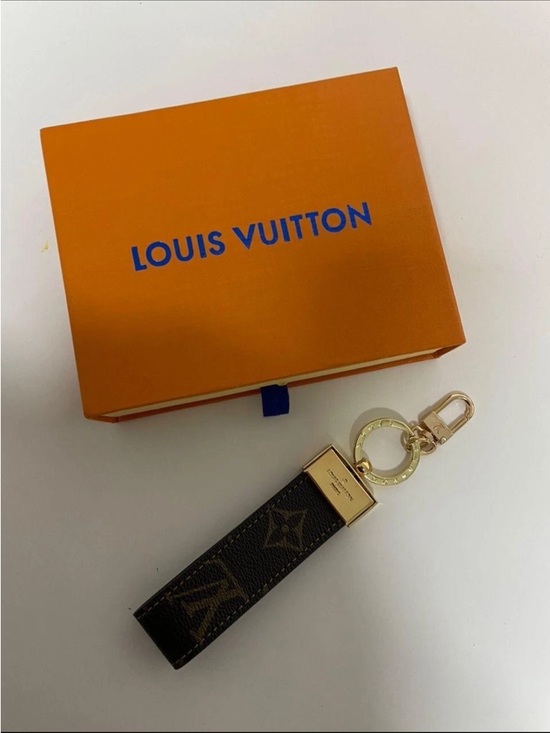 Louis Vuitton Brown Monogram Leather Key Fob with Gold Hardware main image 4